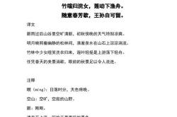 山居秋暝的古诗翻译