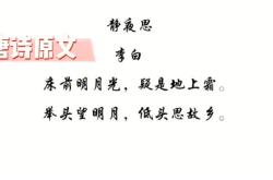 静夜思译文简短