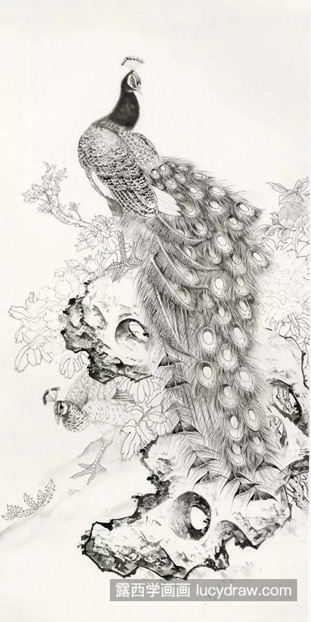 孔雀画题什么字好